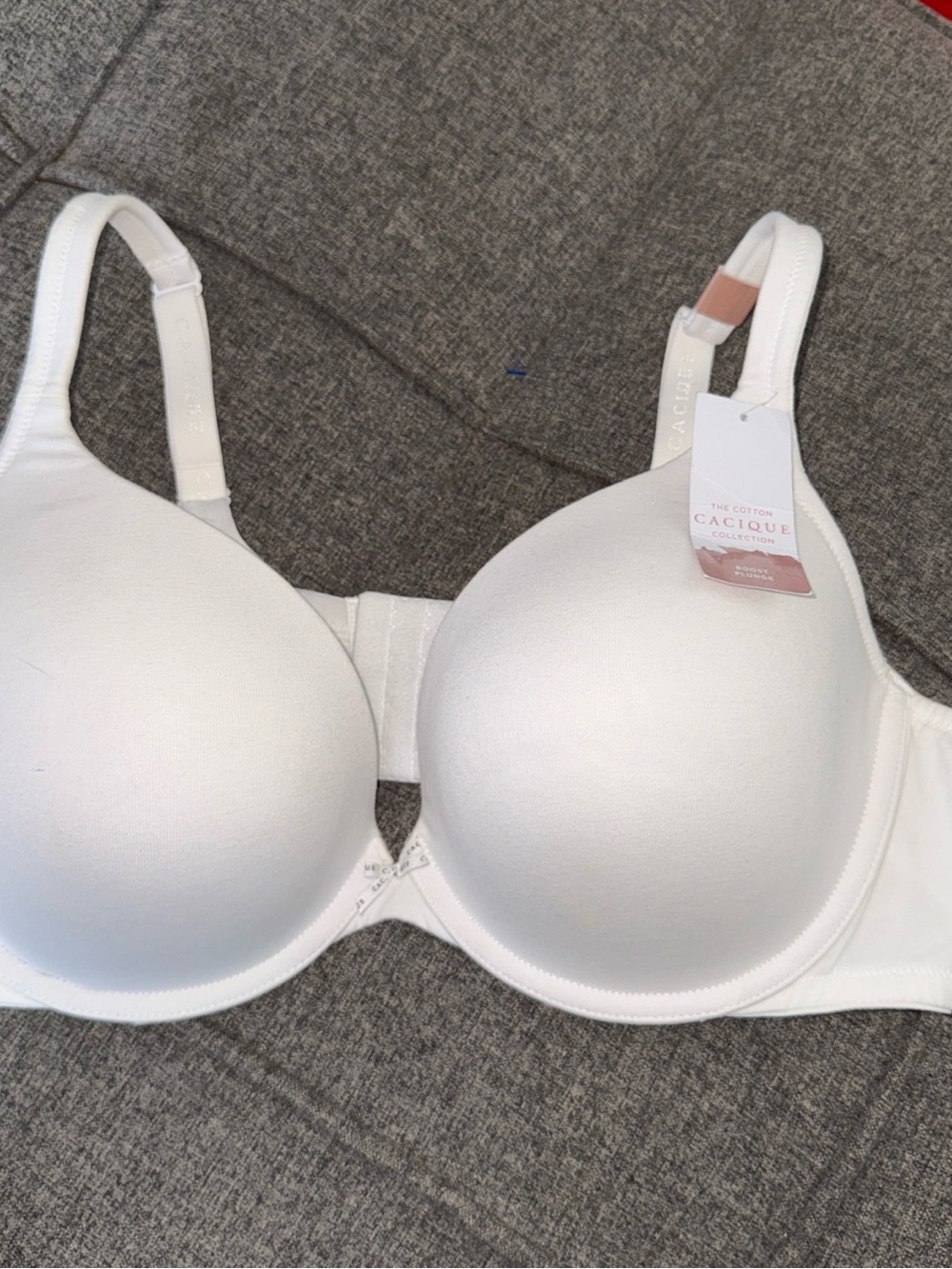 Cacique White Boost Plunge Molded Bra Choose Color White Beige